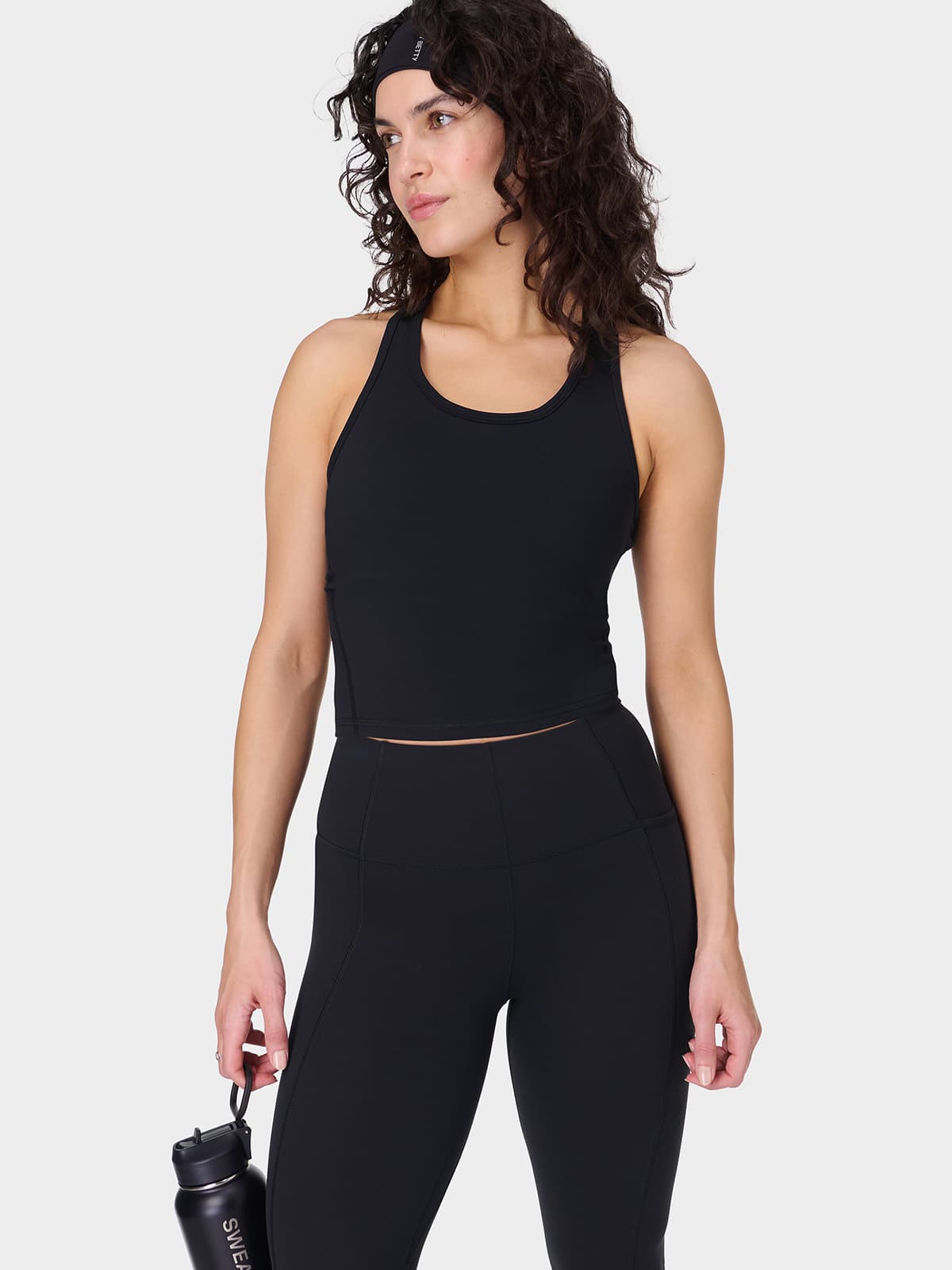 SWEATY BETTY Power Medium Impact Crop Gym Tank Spor Atlet