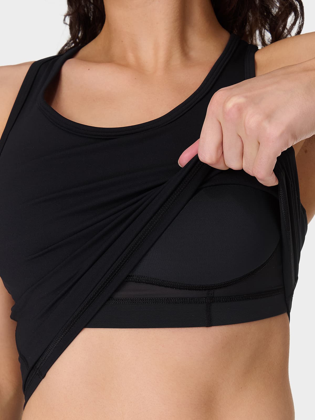 SWEATY BETTY Power Medium Impact Crop Gym Tank Spor Atlet