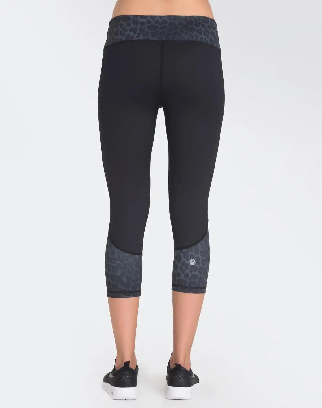 Vie Active Chelsea Black Leopard Kapri Spor Tayt