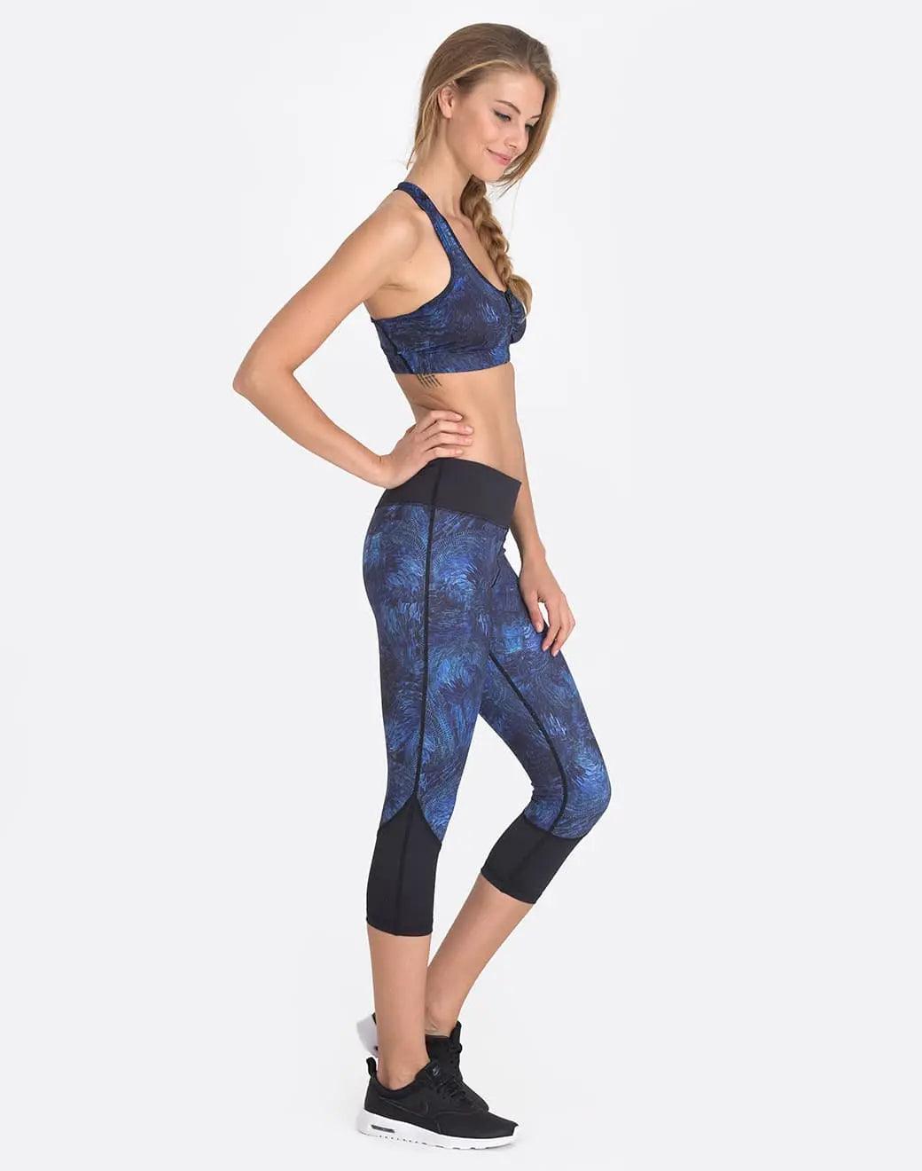 Vie Active Chelsea Blue Feather Kapri Spor Tayt