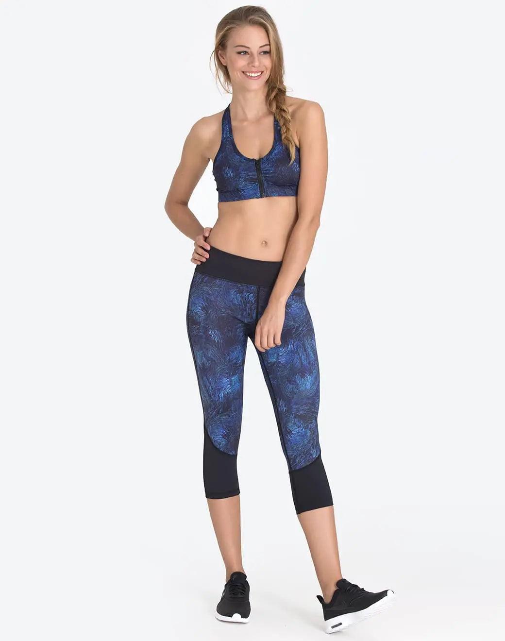 Vie Active Chelsea Blue Feather Kapri Spor Tayt