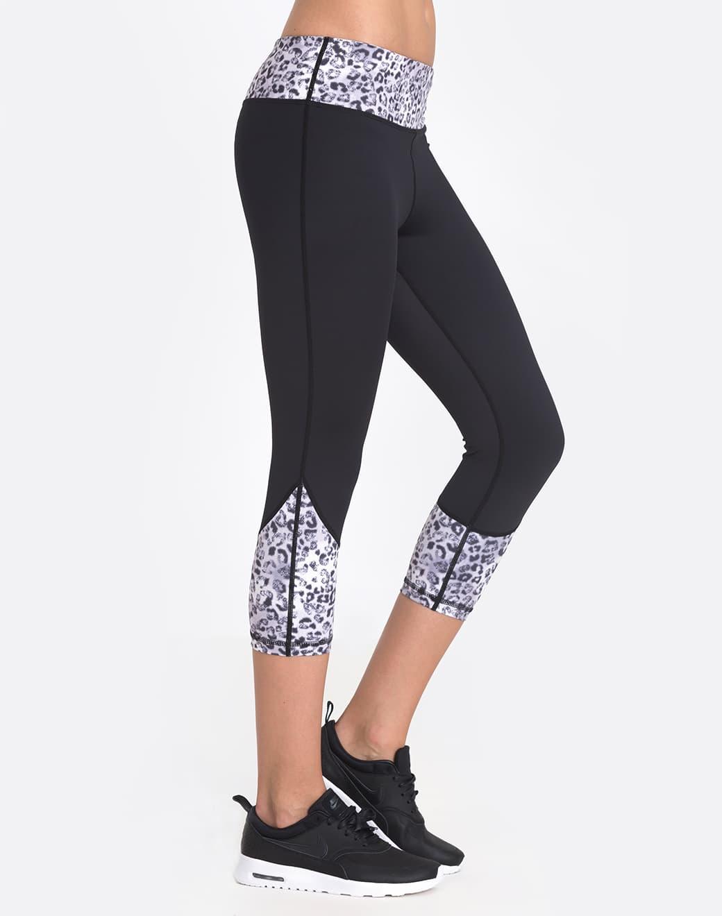 Vie Active Chelsea White Leopard Kapri Spor Tayt