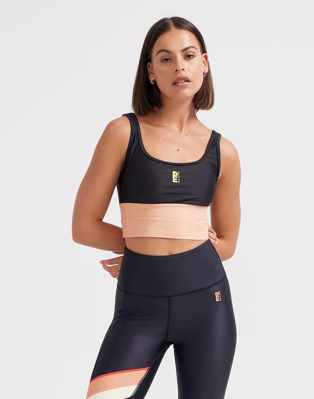 P.E Nation Diamond Press Sports Bra in Black Spor Sütyeni