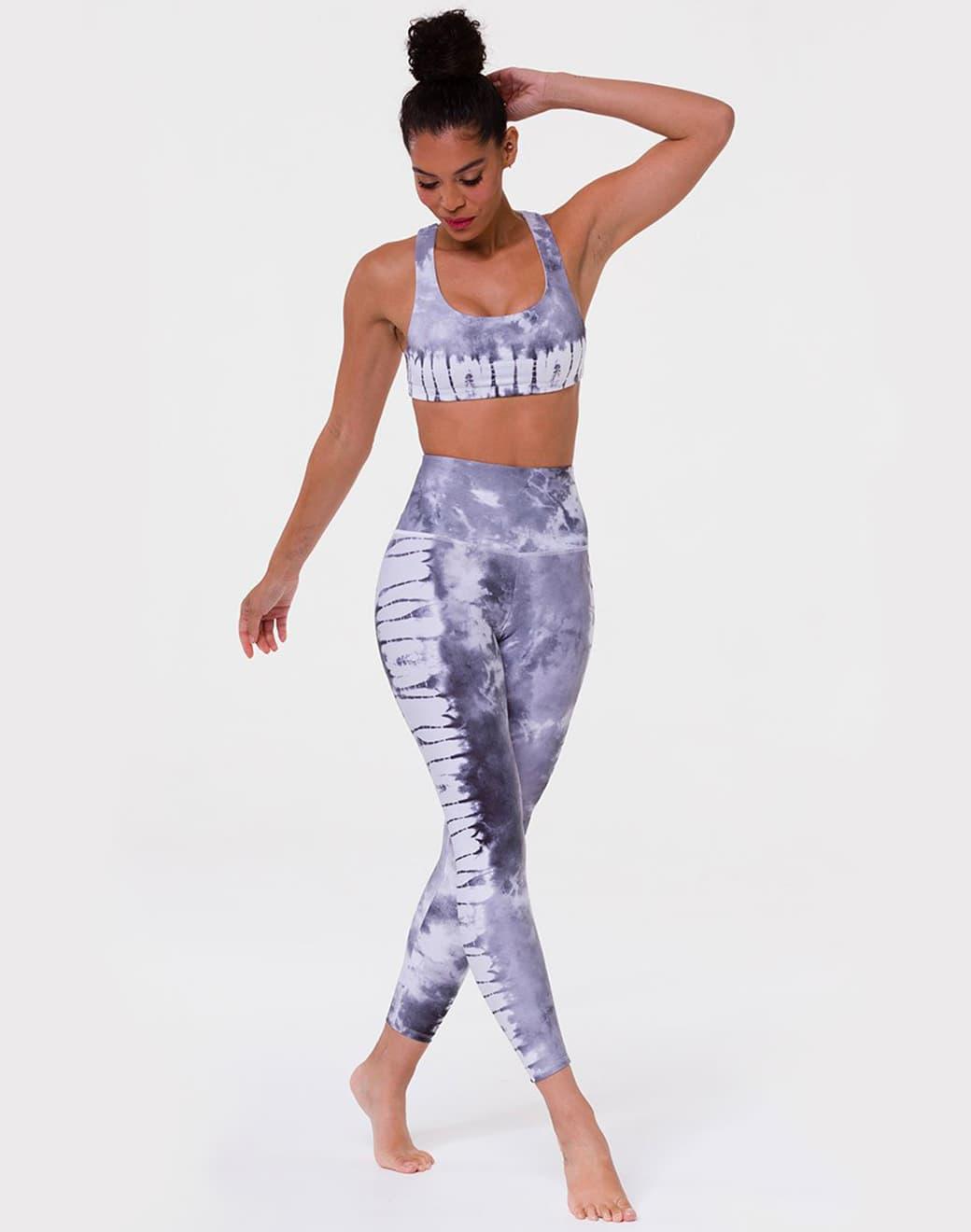 Onzie Graphic High Rise Midi Light Gray Tie Dye Tayt