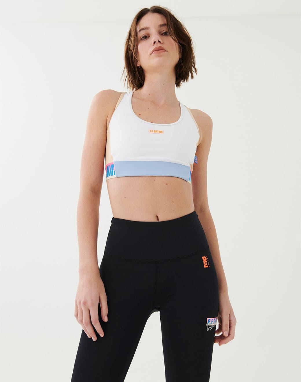 P.E Nation Gravity Sports Bra in Optic White Spor Sütyeni
