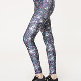 Terez Hi-shine Leggings in Night Sparkle Spor Tayt