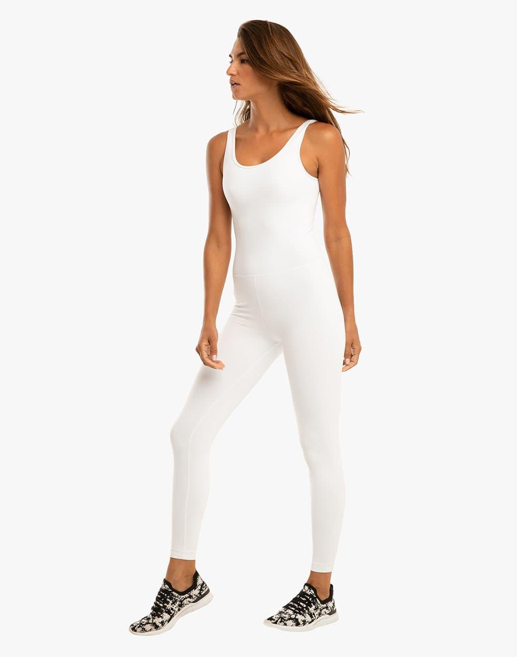 Koral Jet Blackout Jumpsuit White Spor Tulum