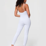 Onzie Long Rib Leotard White Rib Spor Tulum