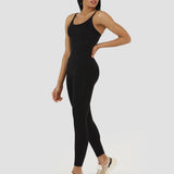 Superstacy Rachel Dikişsiz Siyah Spor Tulum