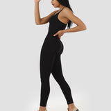 Superstacy Rachel Dikişsiz Siyah Spor Tulum