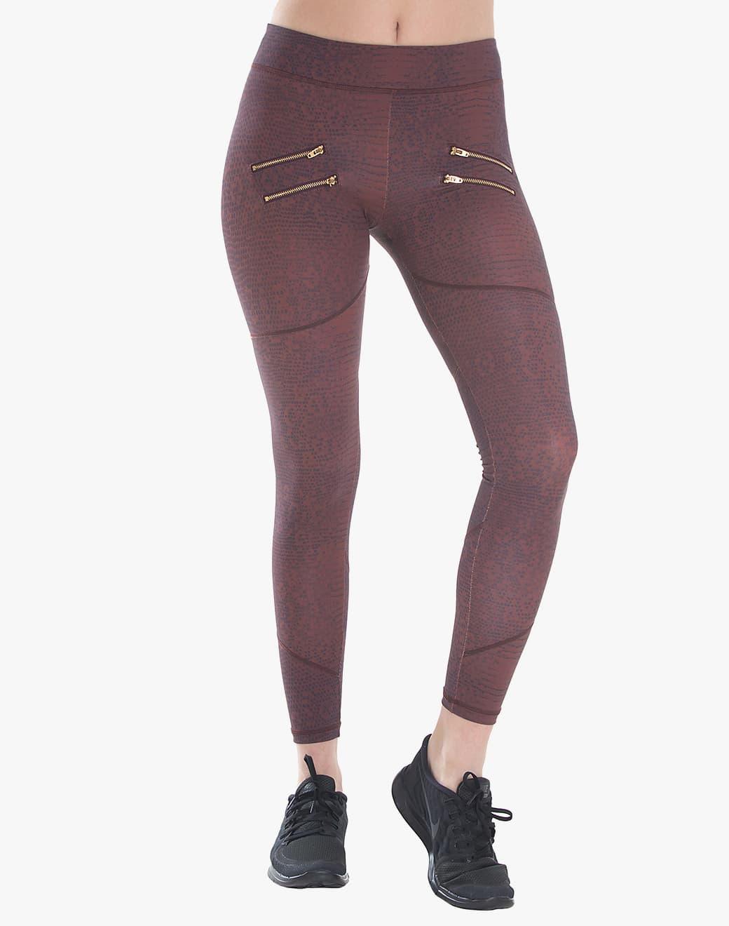 Varley Sofia Compression Claret Croc Spor Tayt
