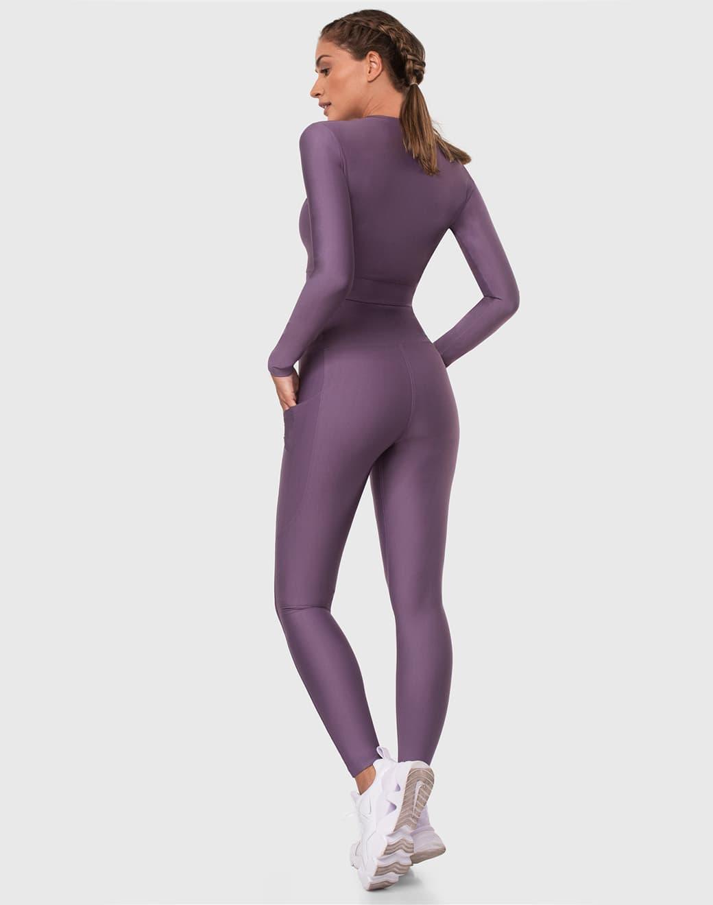 Superstacy Yüksek Bel Cepli Spor Tayt - Lila