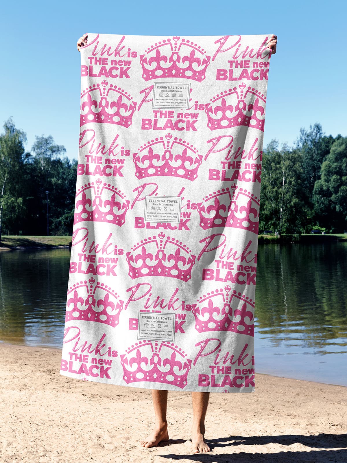 Microfiber Essential Towel Pink Is The New Black Havlu 75bt020 2