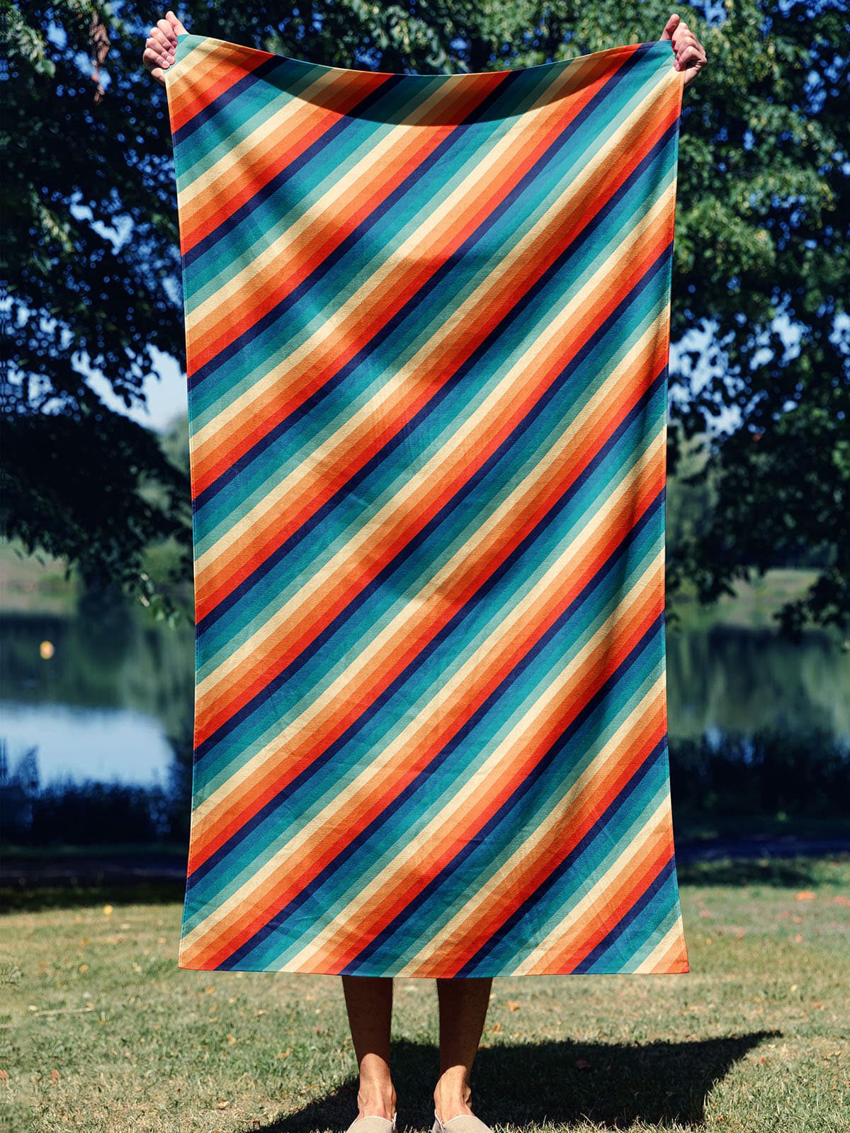 Microfiber Essential Towel Rainbow Lines Havlu 75bt040 3