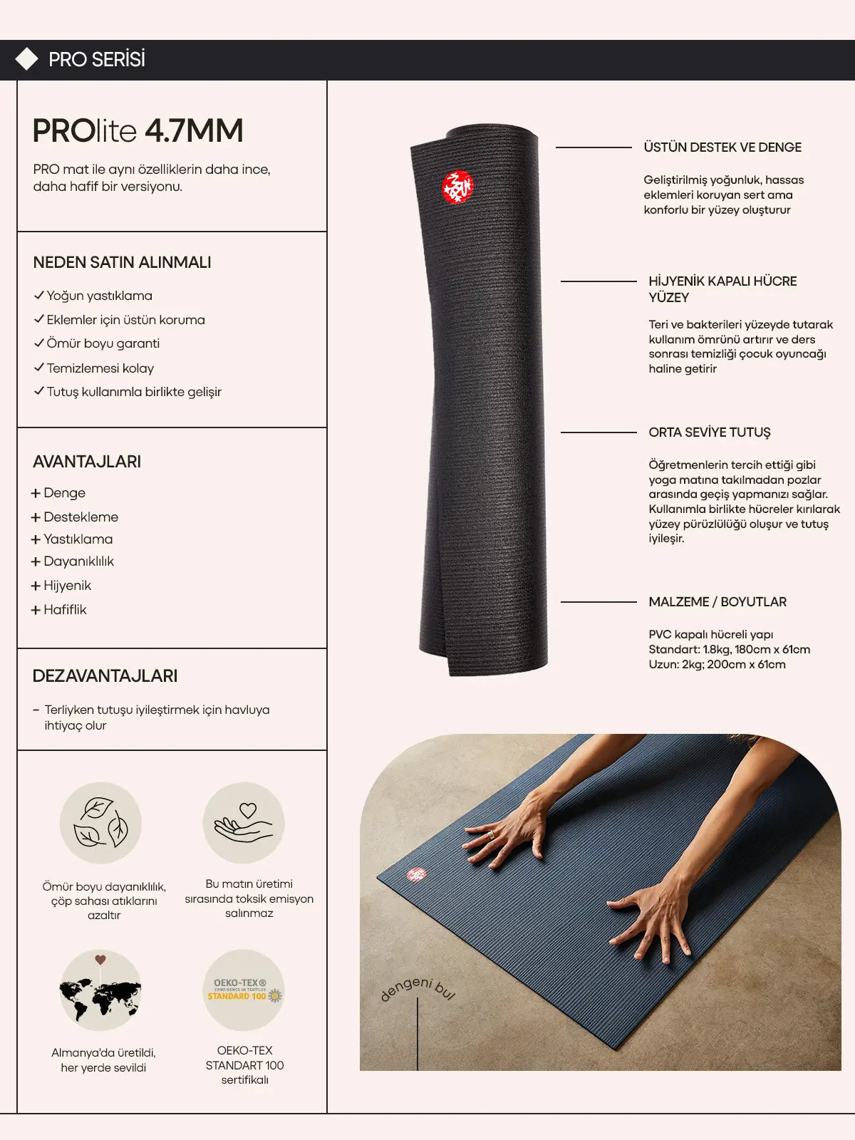 Manduka PROlite® Mat Rosewood 4.7mm Yoga Matı