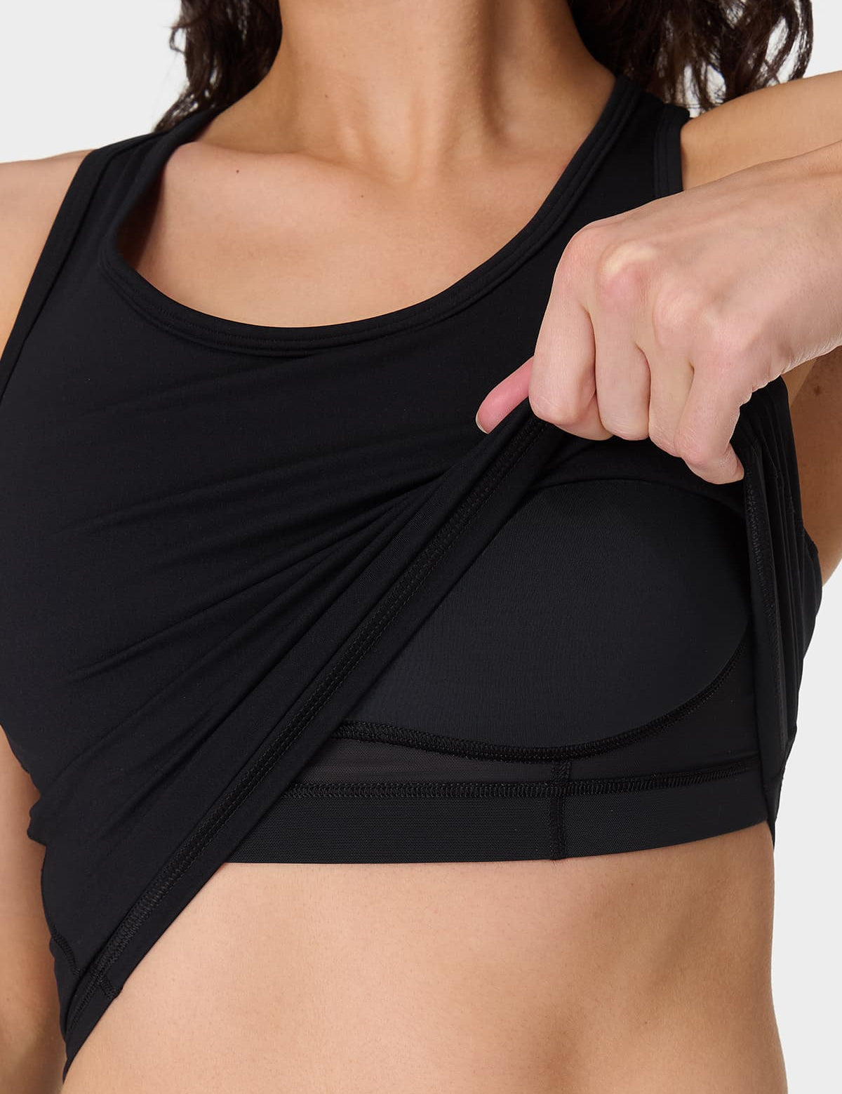 SWEATY BETTY Power Medium Impact Crop Gym Tank Spor Atlet
