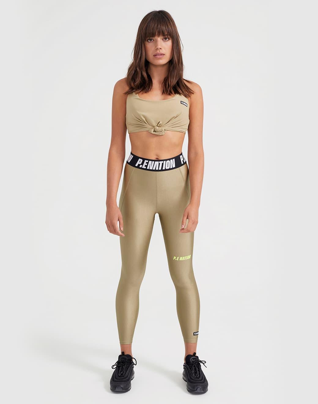 P.E Nation Agility Legging in Olive Parlak Tayt