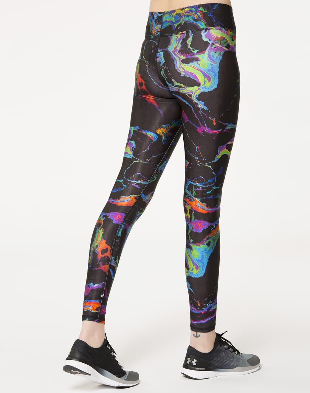 Terez Black Oil Spill Tall Band Performance Spor Tayt