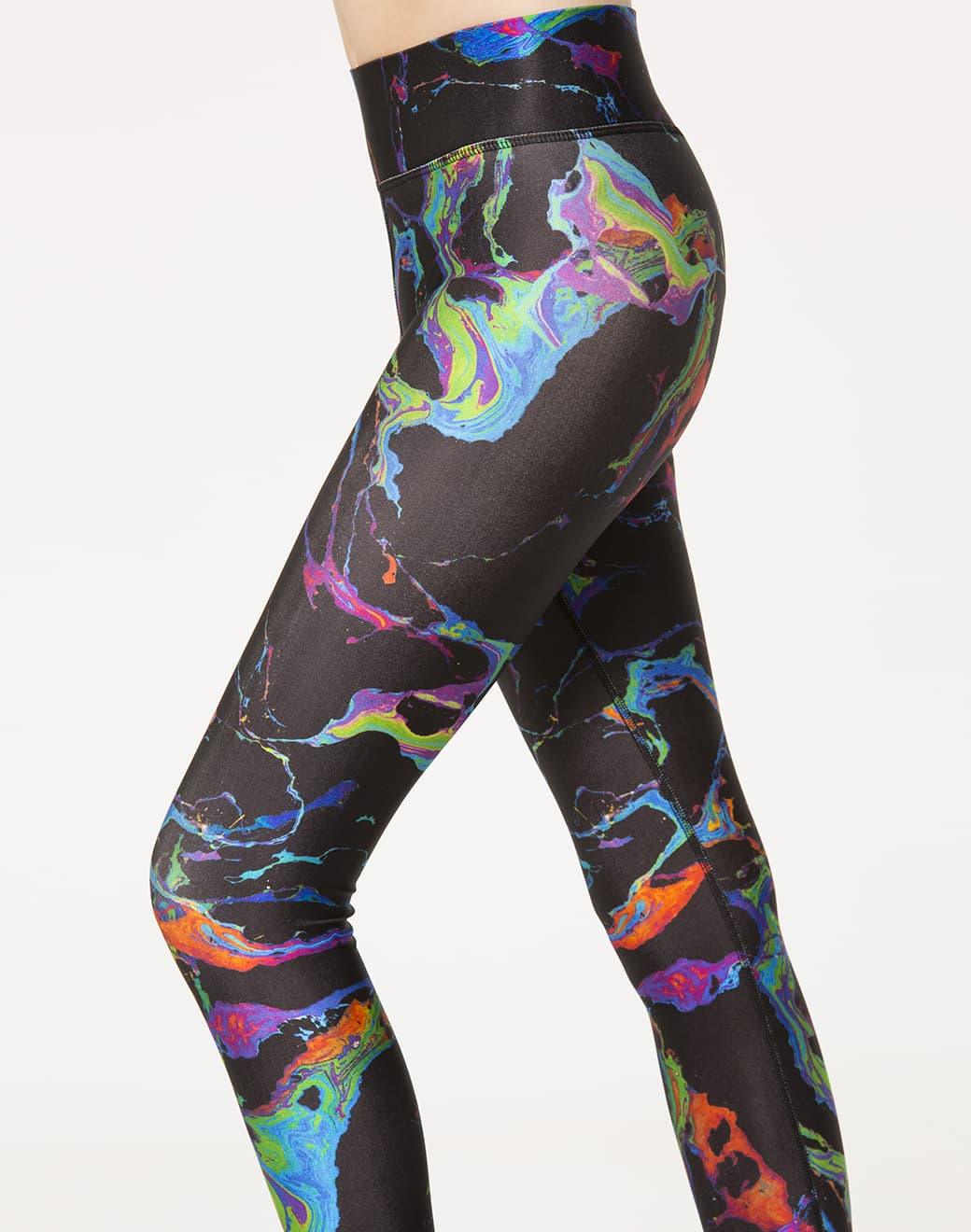 Terez Black Oil Spill Tall Band Performance Spor Tayt