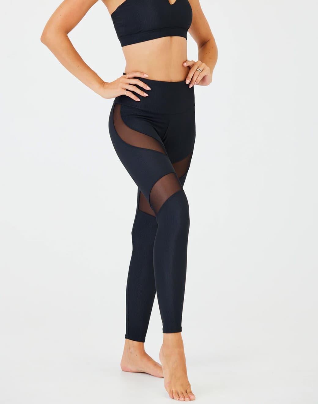 Onzie Cadence Legging Black Rib Transparan Tayt