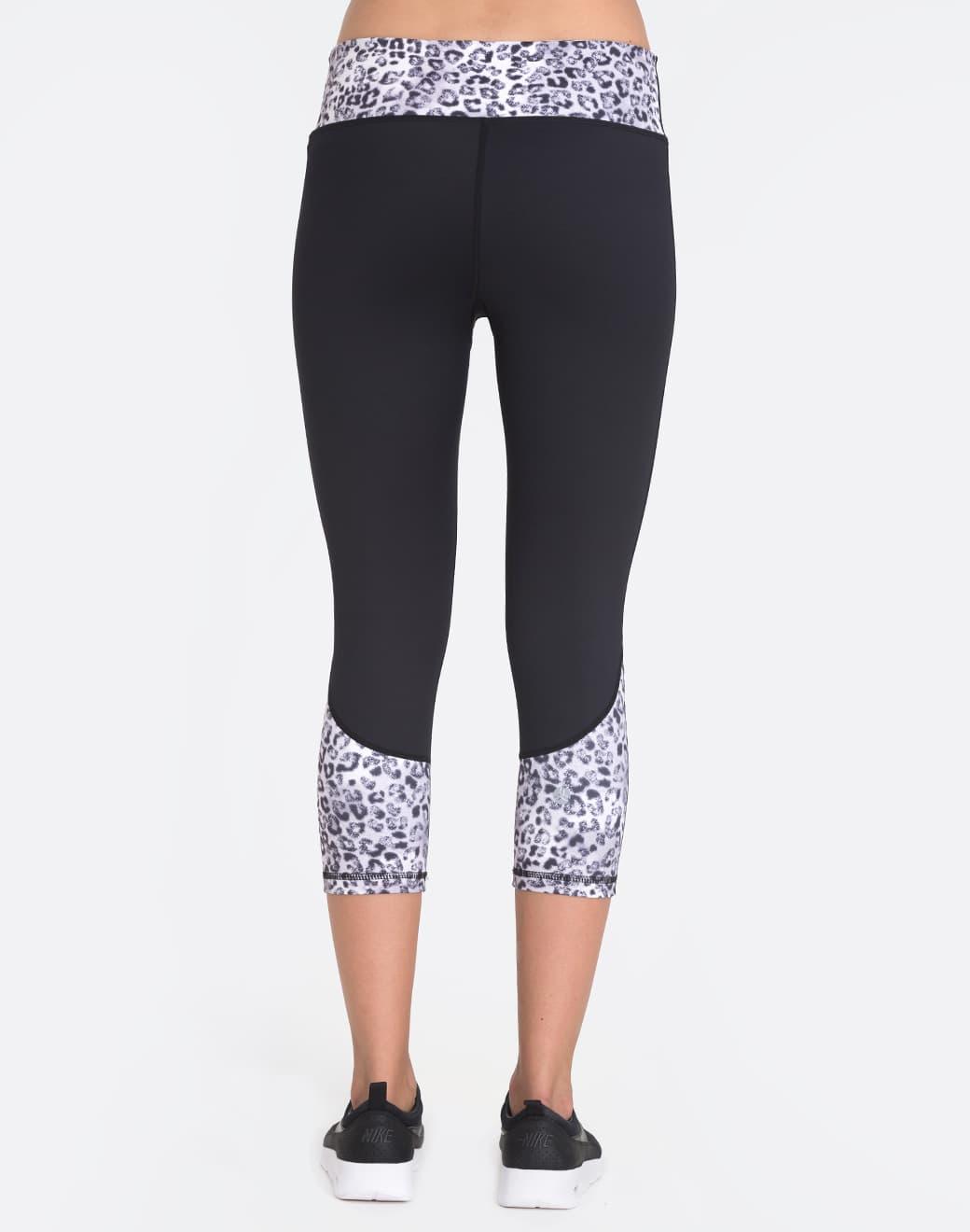 Vie Active Chelsea White Leopard Kapri Spor Tayt