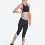 Vie Active Chelsea White Leopard Kapri Spor Tayt