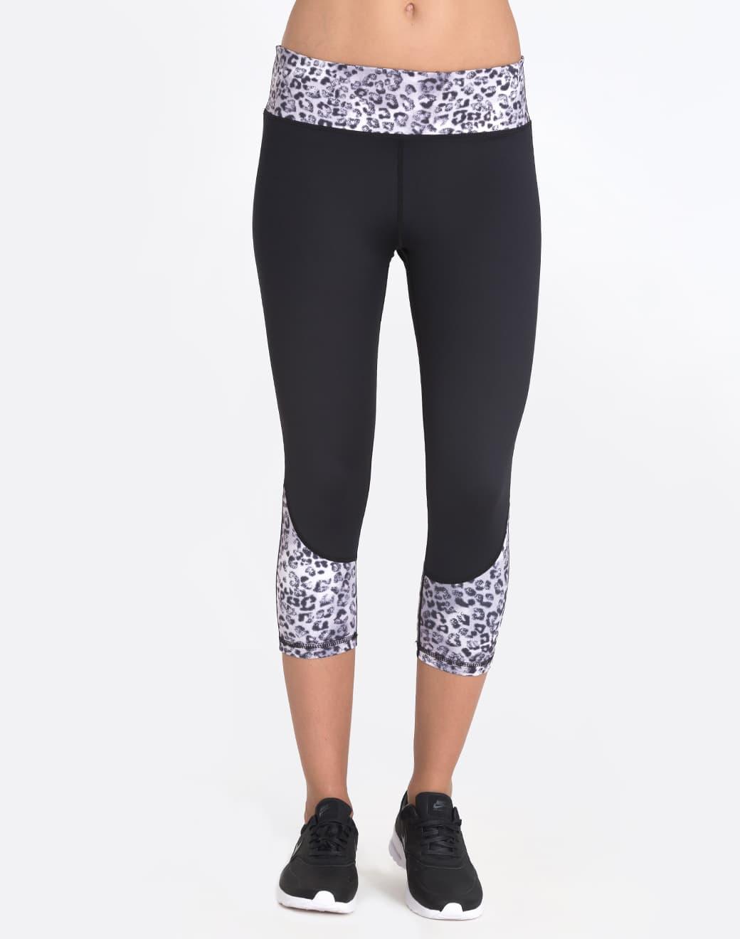 Vie Active Chelsea White Leopard Kapri Spor Tayt