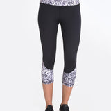 Vie Active Chelsea White Leopard Kapri Spor Tayt