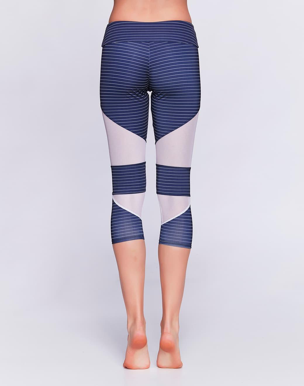 Onzie Cut Out Capri Stripe Combo Spor Tayt