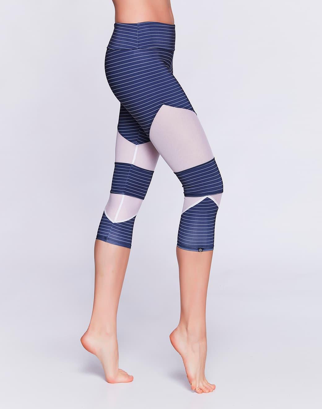 Onzie Cut Out Capri Stripe Combo Spor Tayt
