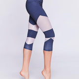 Onzie Cut Out Capri Stripe Combo Spor Tayt