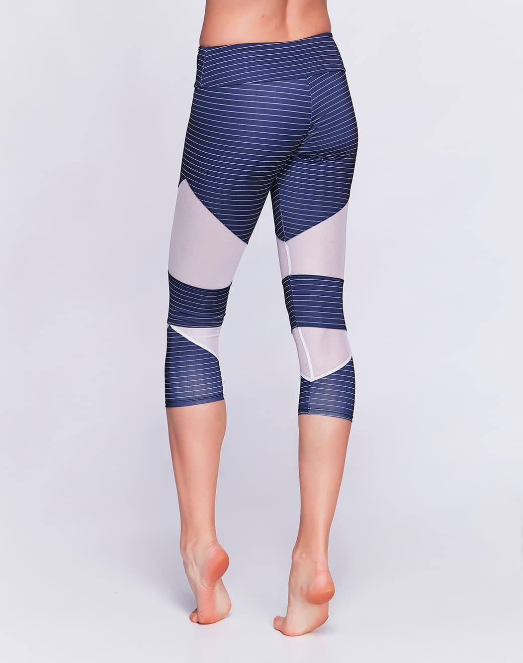 Onzie Cut Out Capri Stripe Combo Spor Tayt