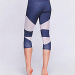 Onzie Cut Out Capri Stripe Combo Spor Tayt