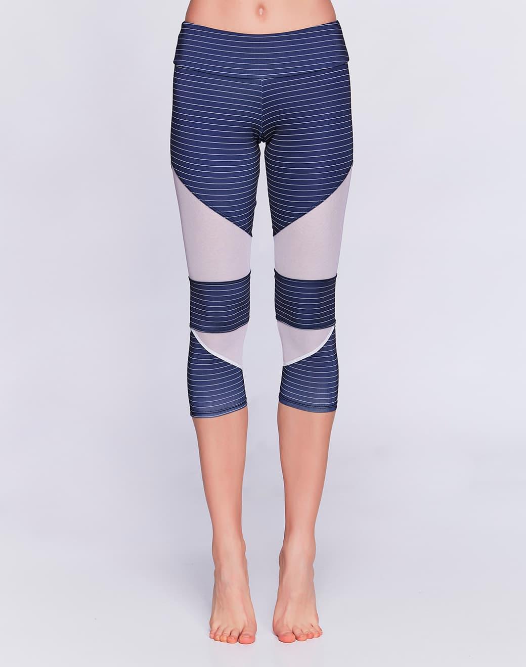 Onzie Cut Out Capri Stripe Combo Spor Tayt