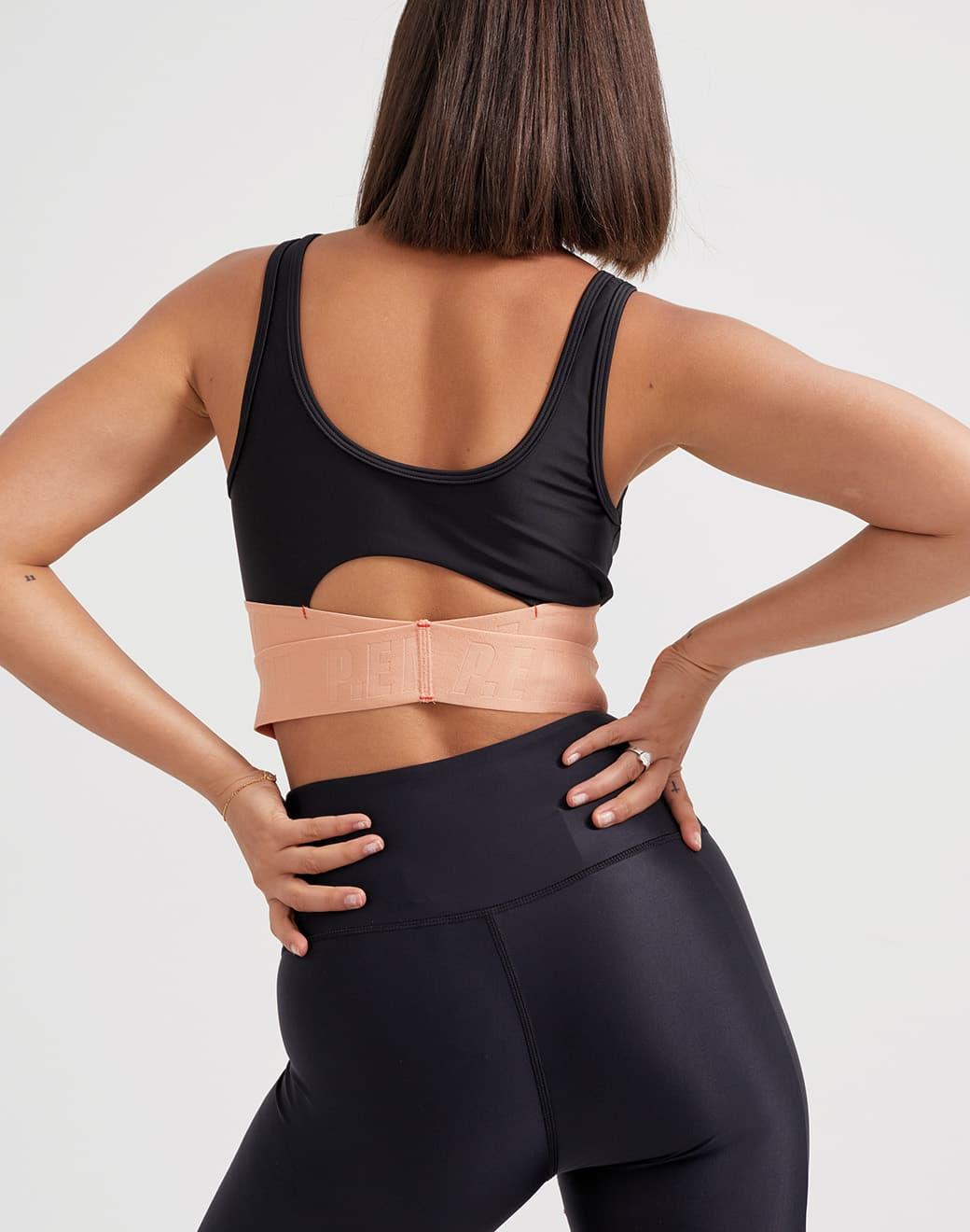 P.E Nation Diamond Press Sports Bra in Black Spor Sütyeni