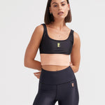P.E Nation Diamond Press Sports Bra in Black Spor Sütyeni