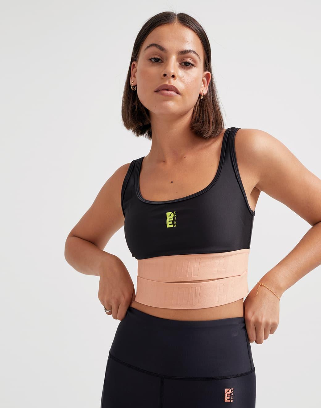 P.E Nation Diamond Press Sports Bra in Black Spor Sütyeni