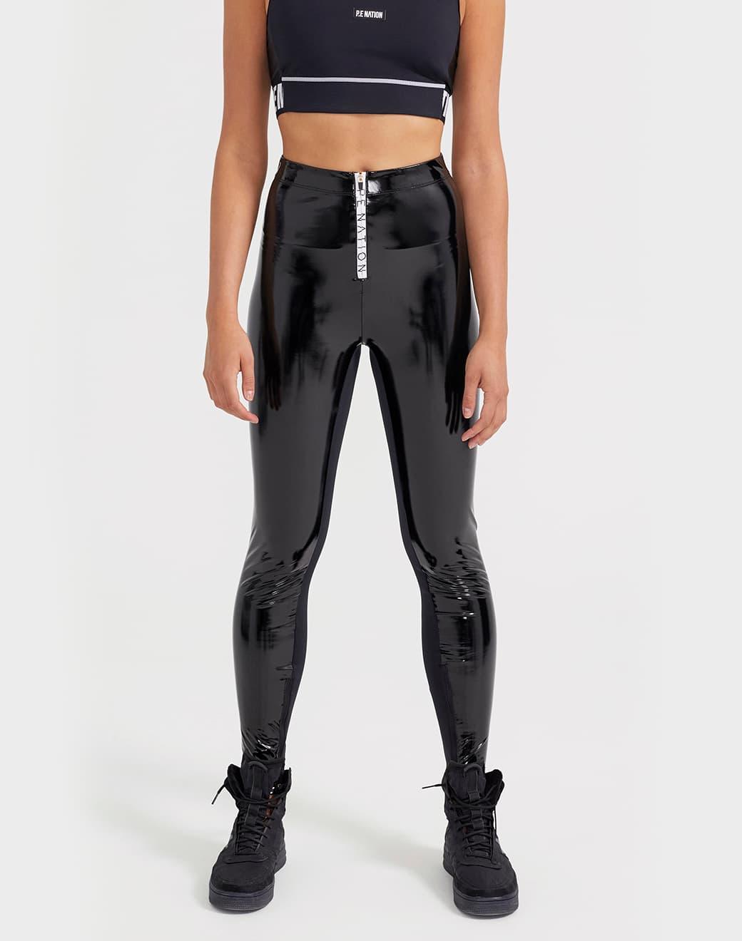 P.E Nation Diver Patent Legging in Black Tayt