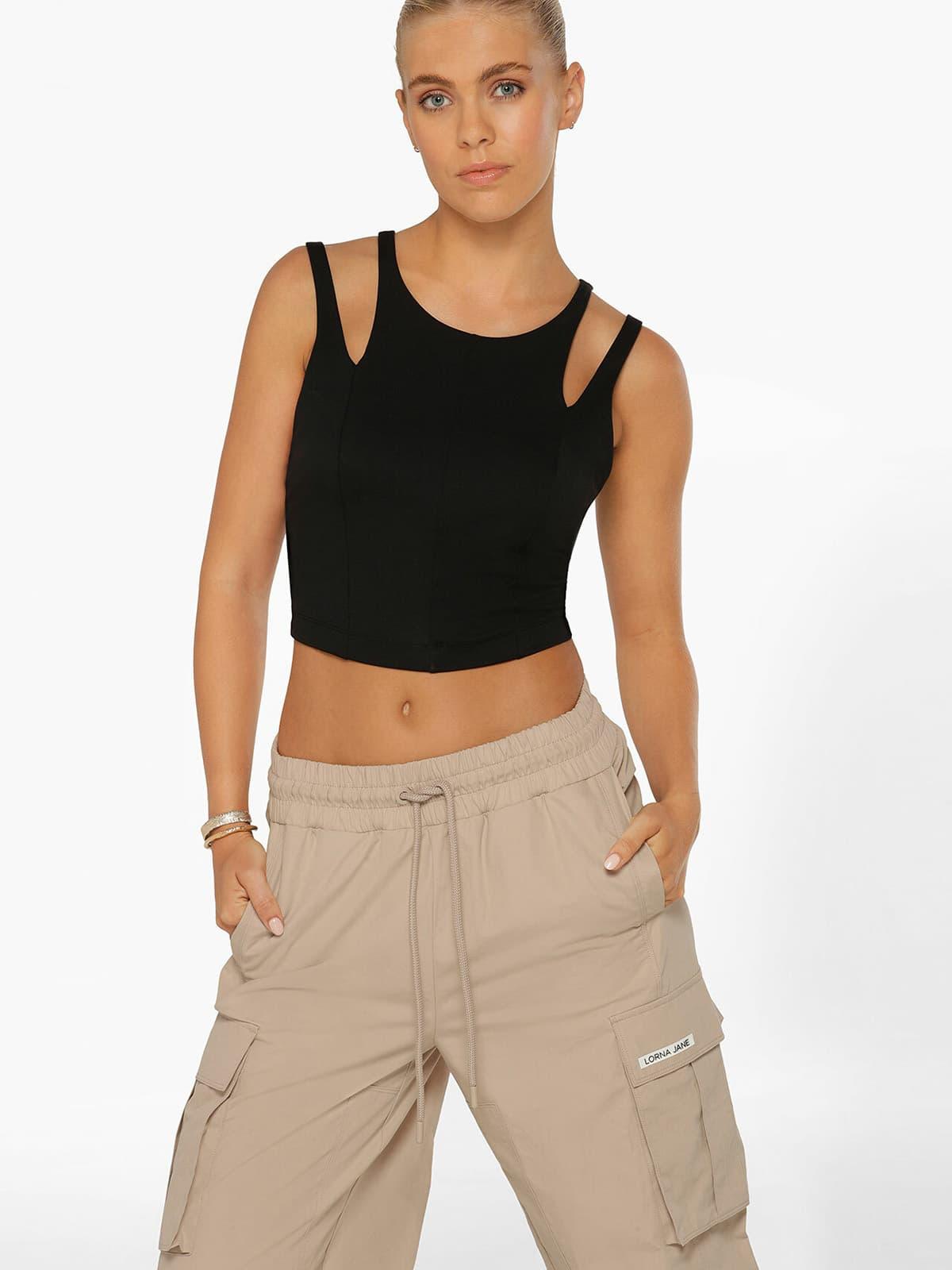 Lorna Jane Elements Recycled Cropped Active Bra Tank Combo Büstiyer