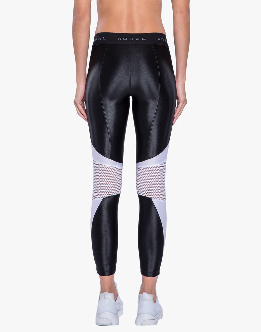 Koral Emblem Mid Rise Crop Black Spor Tayt