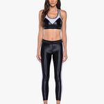 Koral Emblem Mid Rise Crop Black Spor Tayt