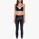 Koral Emblem Mid Rise Crop Black Spor Tayt