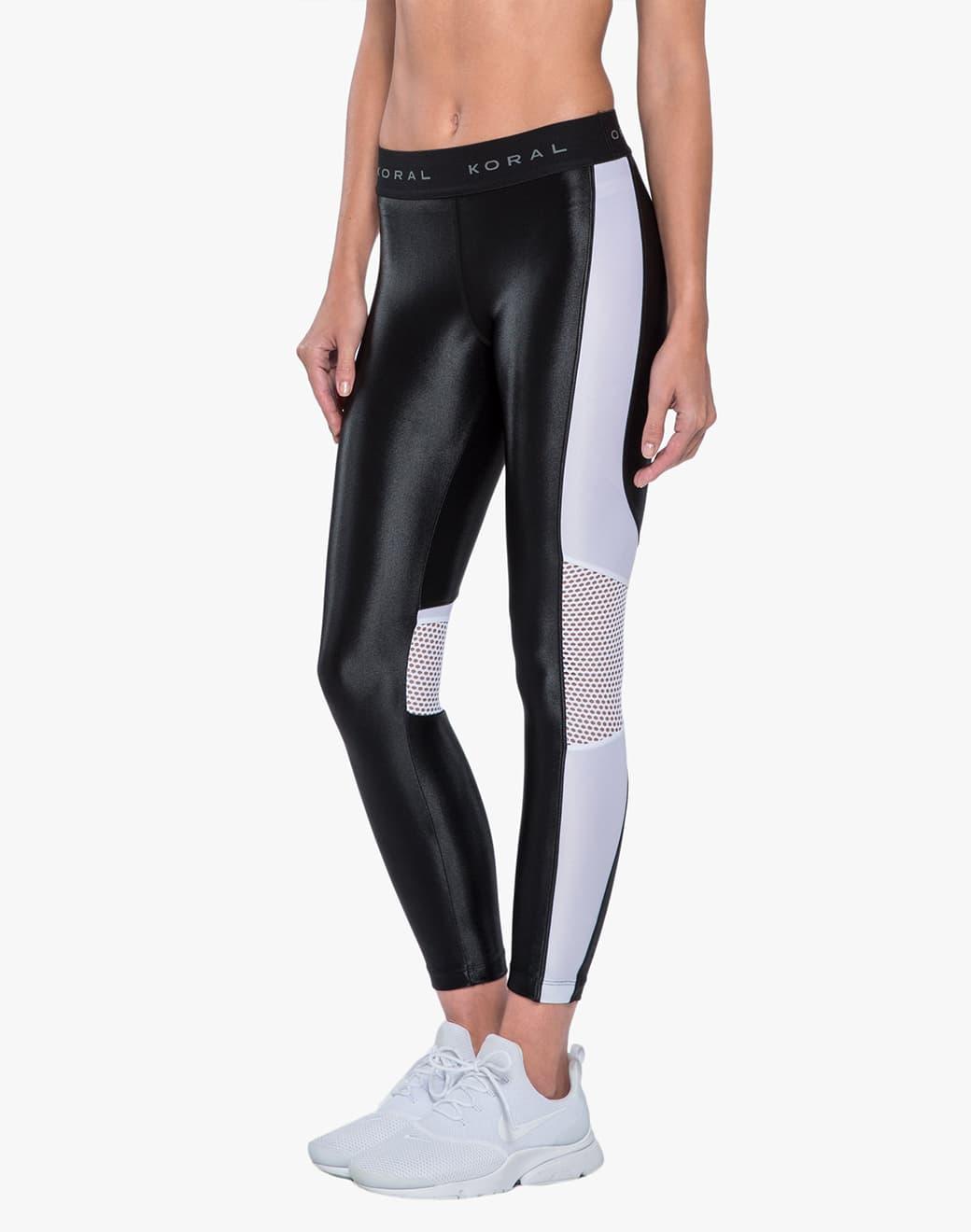 Koral Emblem Mid Rise Crop Black Spor Tayt