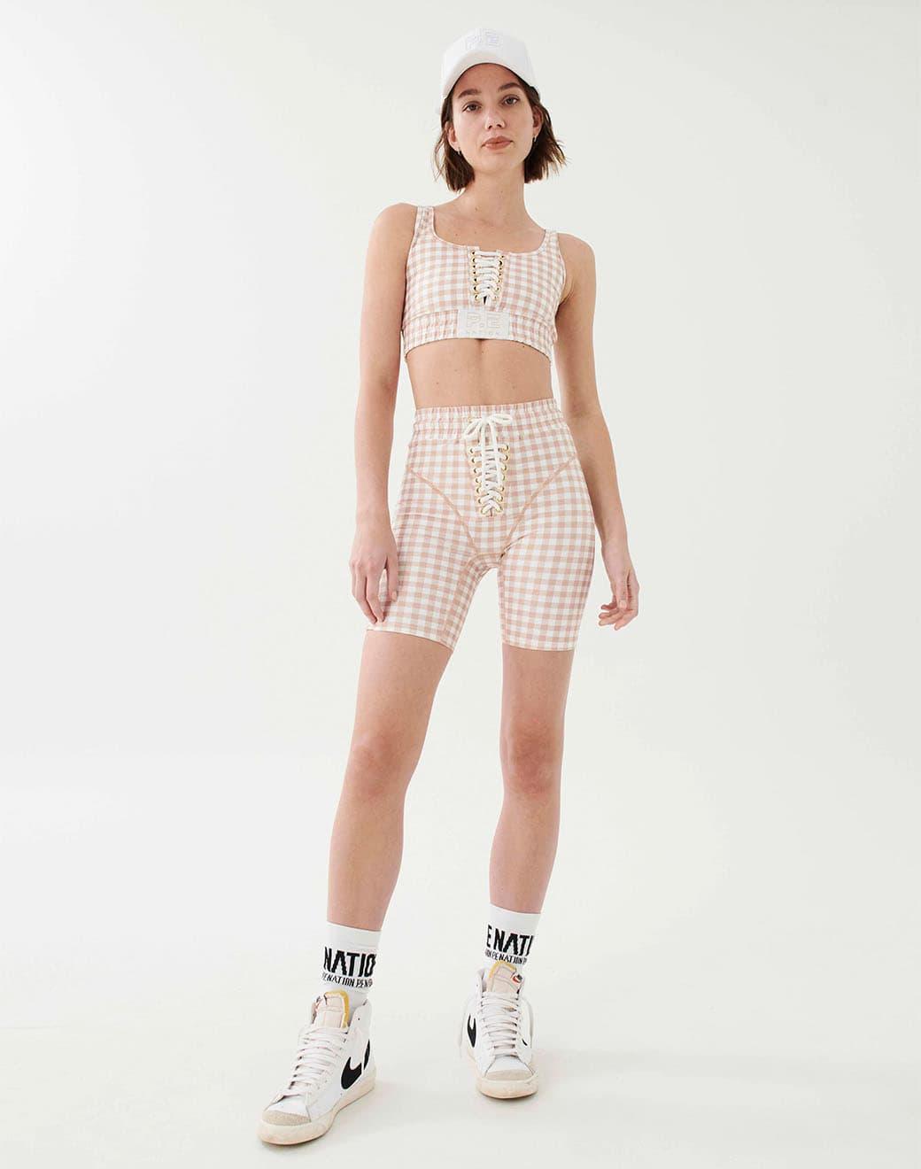 P.E Nation Extra Time Short in Print Biker Tayt
