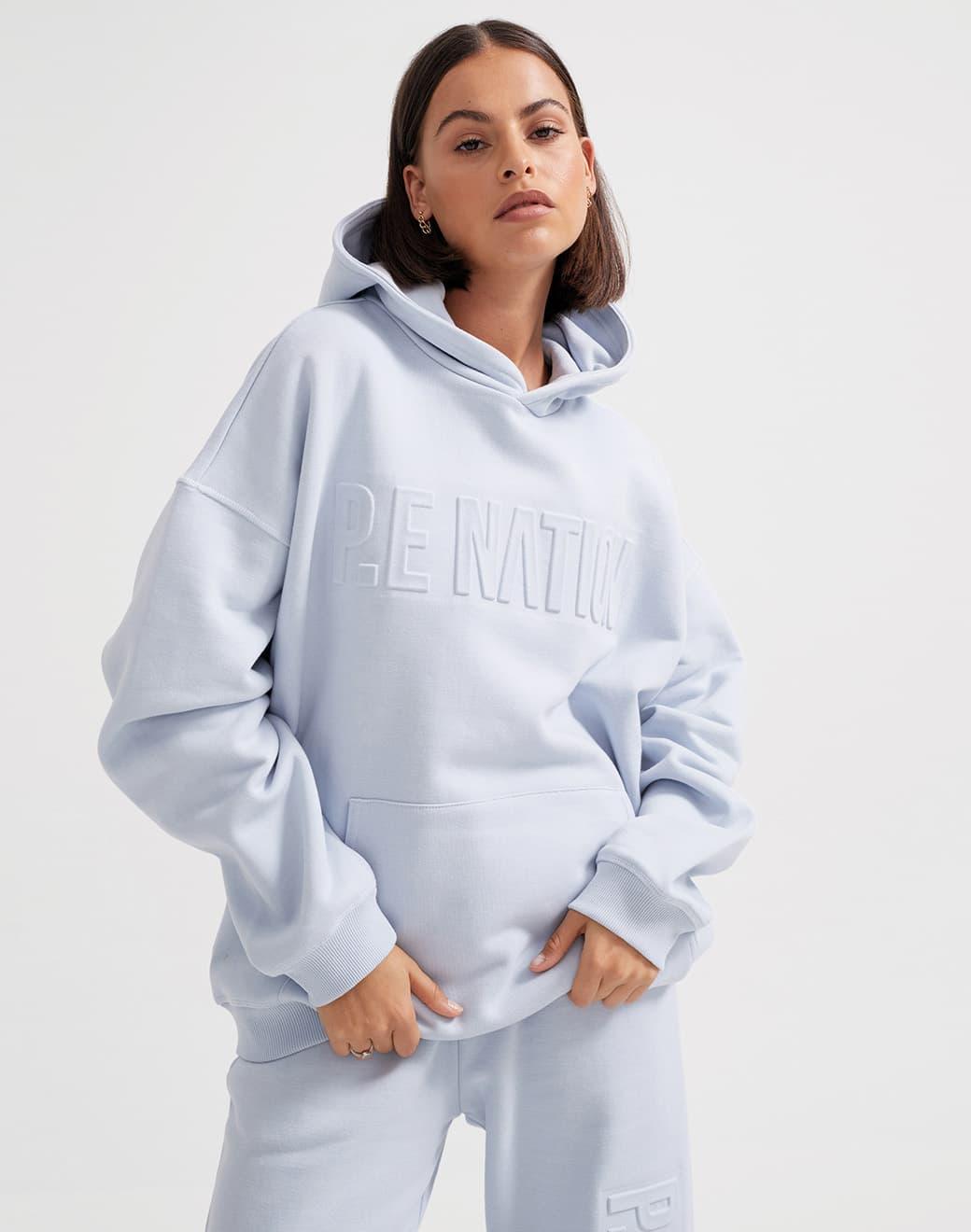 P.E Nation Fadeaway Hoodie in Blue Sweatshirt