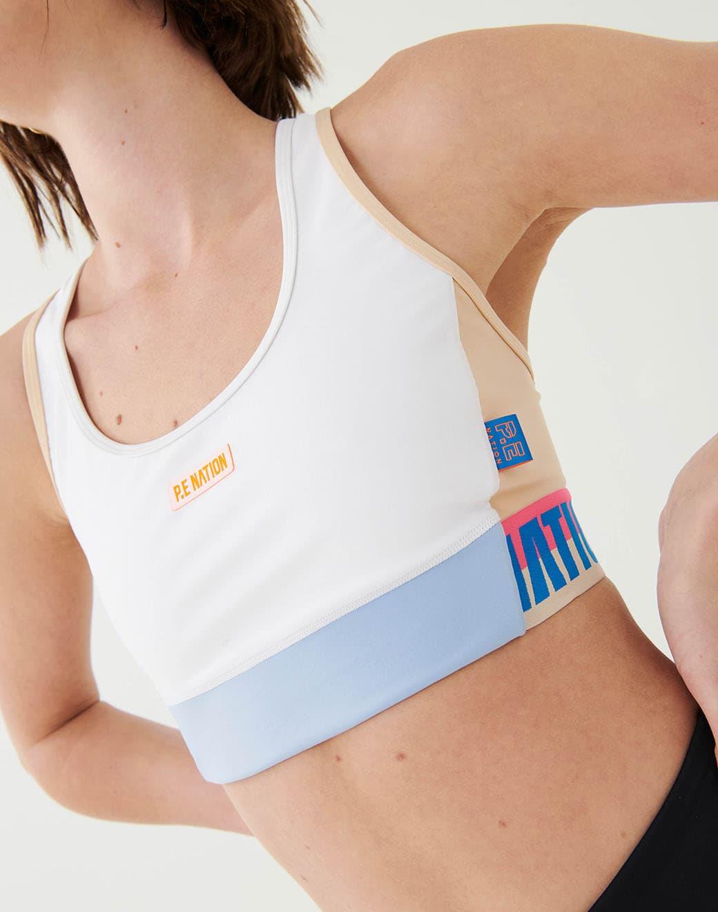 P.E Nation Gravity Sports Bra in Optic White Spor Sütyeni