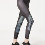 Terez Hi-Shine Leggings in Crystal Skull Spor Tayt