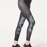 Terez Hi-Shine Leggings in Crystal Skull Spor Tayt