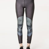Terez Hi-Shine Leggings in Crystal Skull Spor Tayt