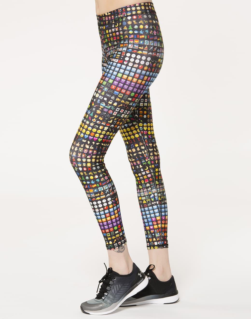 Terez Hi-Shine Leggings in Emoji Spor Tayt